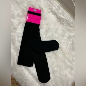 Rare Betsey Johnson Black Footed Fleece Lined Tights